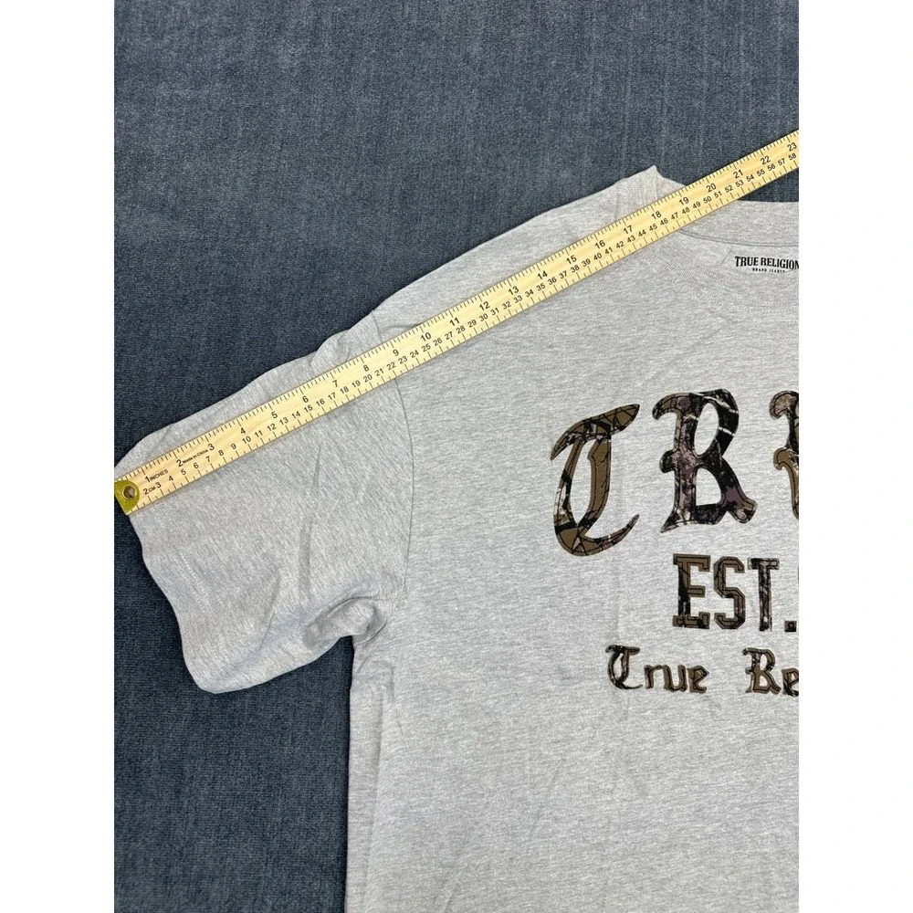 True Religion Mens Heather Grey Forest Camo Oversized‎ T-Shirt 109912 Medium NEW